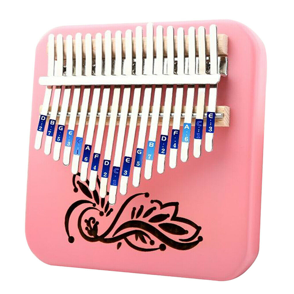 17 Key Kalimba Thumb Piano Finger Wood Musical Instrument Pink Music Box