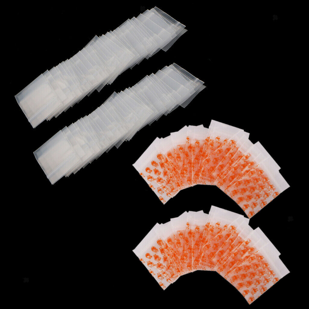200 PCS Small   Bags Resealable Bag Self Seal Bag Valve Bag, 2 Styles, 100 pcs