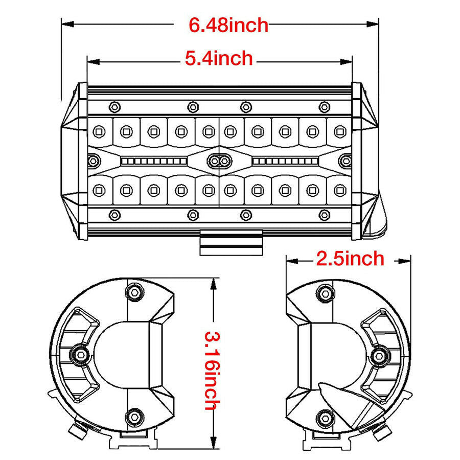 6inch 120W 12000LM Car Off-Road Fog Lights Spot Flood Driving LED Work Light Bar