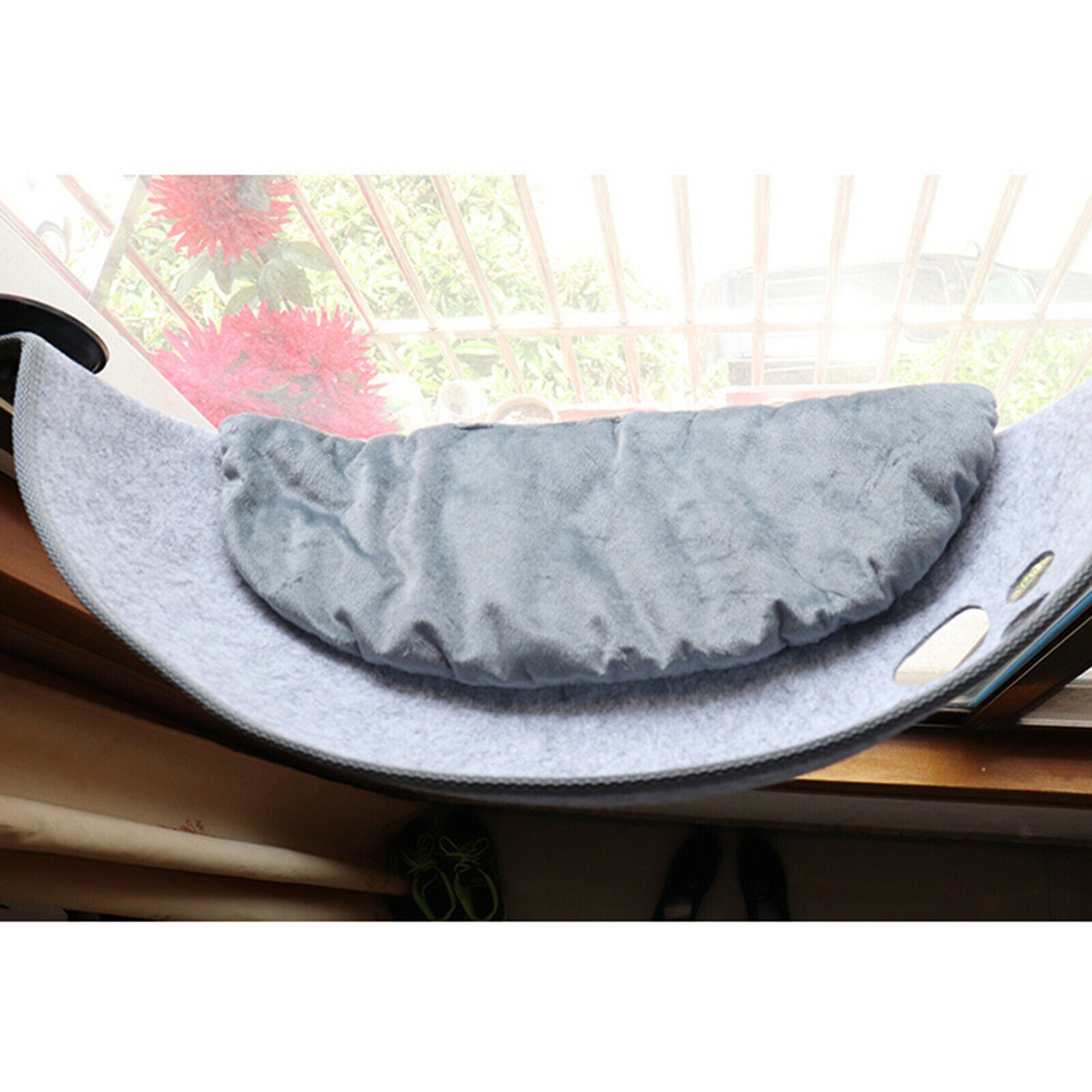 2Pcs Cozy Cat Hammock Window Felt Bed Suction Cup Pet Safety Perch Pad Seat