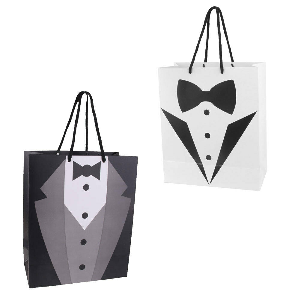 Set of 2pcs Wedding Groomsmen/Father Birthday/Anniversary/Tuxedo Gift Bags Favor