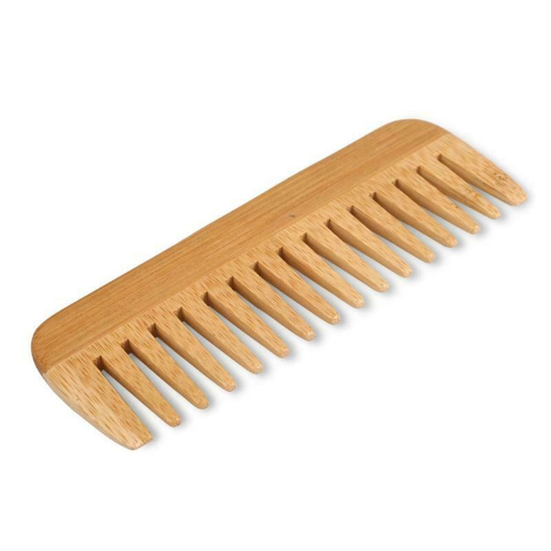 Natural Bamboo Wide Tooth Comb Detangling Anti-Static Curly Hair for Women Men