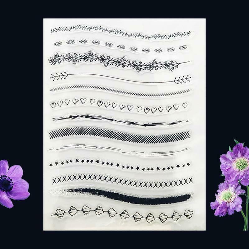 Flower Line Silicone Clear Seal Stamp DIY Scrapbooking Emboss Photo Album Decor