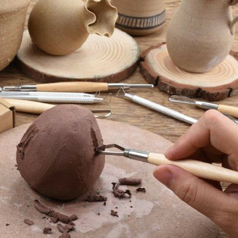 6PCS Wood Handle Wax Pottery Clay Modeling Sculpture Carving Tool DIYCraf.l8