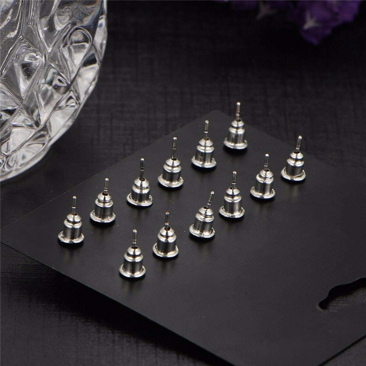 6Pairs/Set Women's Fashion Jewelry White Cubic Zircon Crystal Ear Stud Earrings