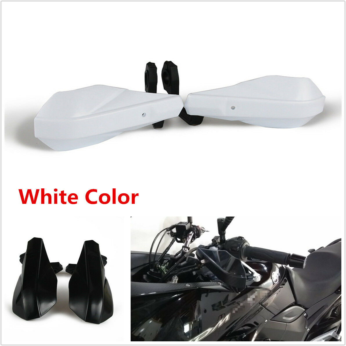 Motorcycle Handlebar Handguard Protector Plastic 7/8" 22mm Hand Guards Pit Bike