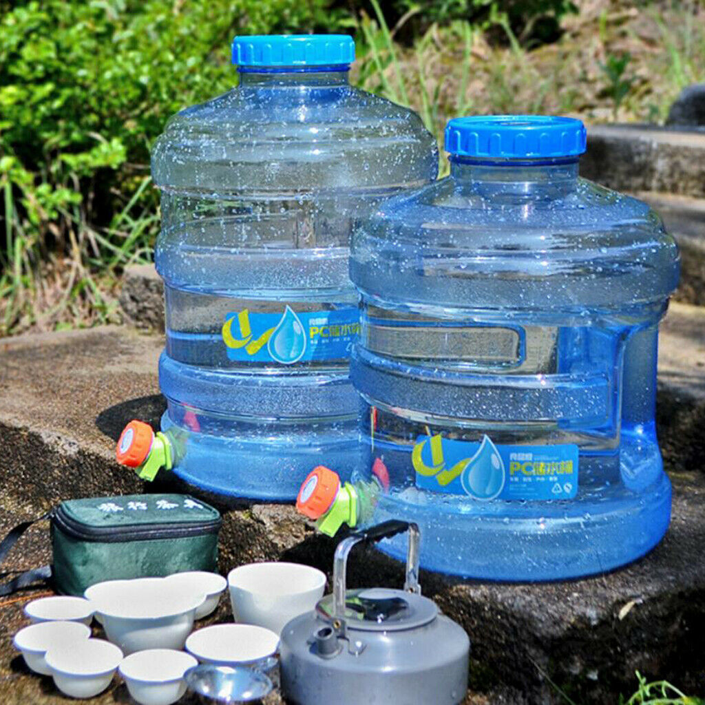 4 Gallon PC Plastic Water Bottle Container, Reusable Jug Water Bucket Cylinder