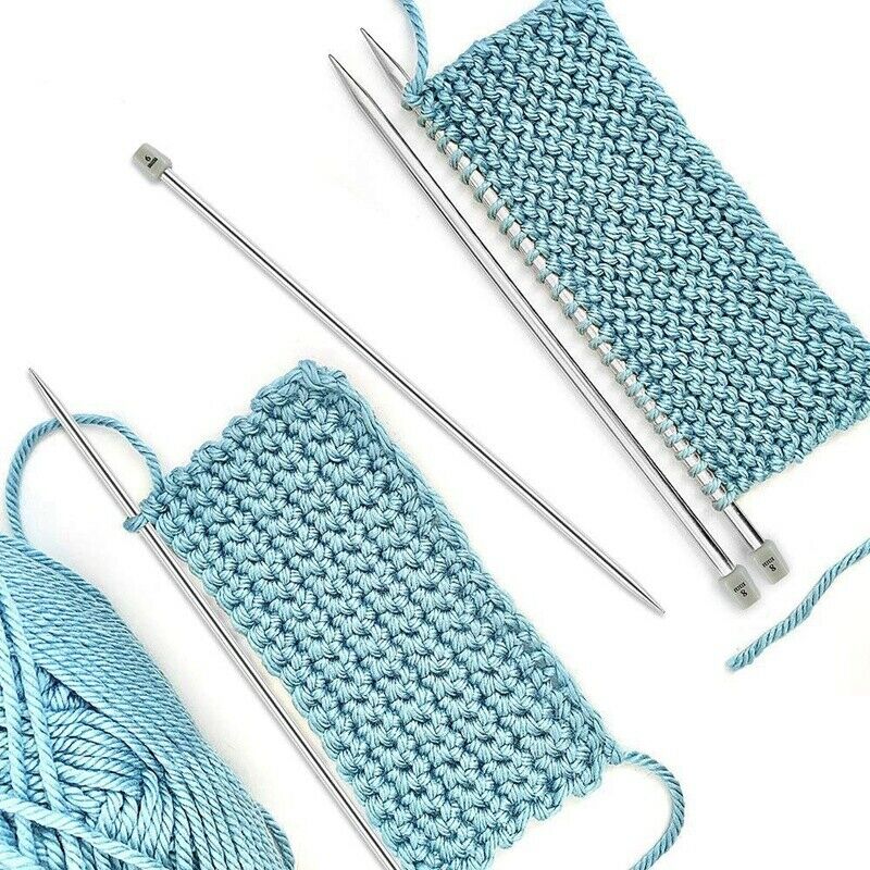 Knitting Needles, Straight Single Pointed Knitting Needles Kit, 22 Pcs MetalK2F5
