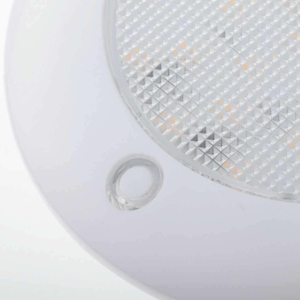 Waterproof RV Ceiling Roof Reading LED Light 10-30V 390LM 2900-3200K 4inch