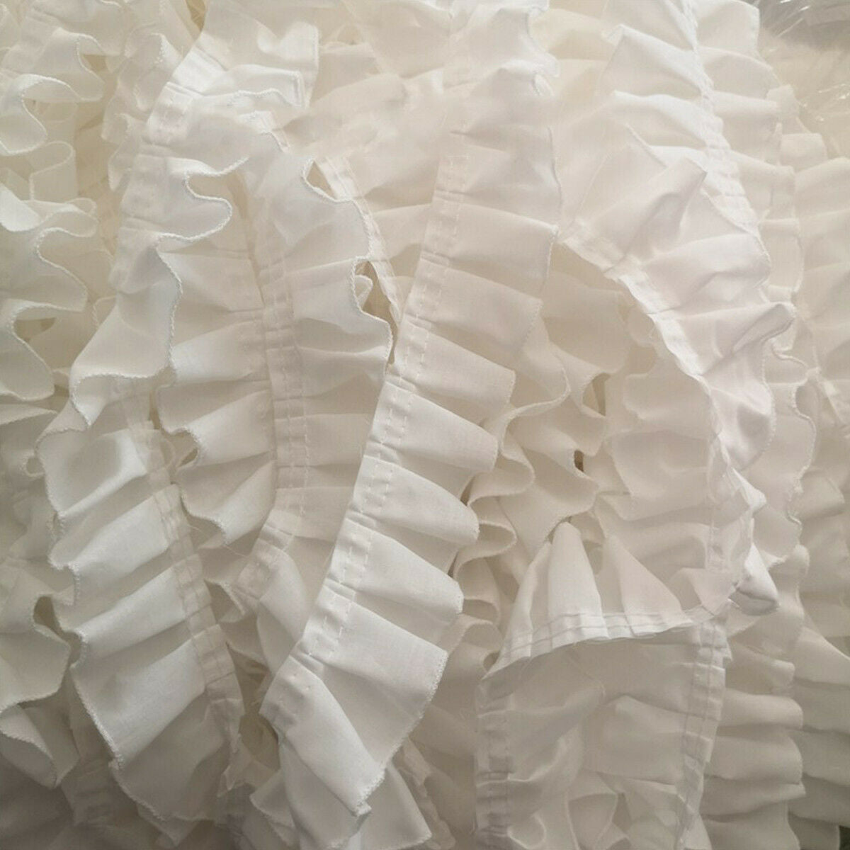 100cm White Pleated Lace Fabric Trim Cotton Lace Trim  for DIY Sewing Decor