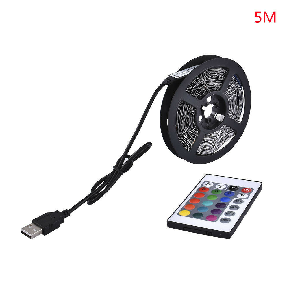 5M LED Strip Lights 5050 5M RGB Light Colour Changing Tape For Cabinet TV DIY