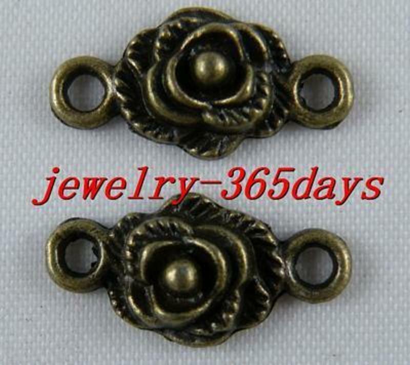 80pcs Bronze Color Nice Flower Connectors 18.5x9.5mm 9679-2