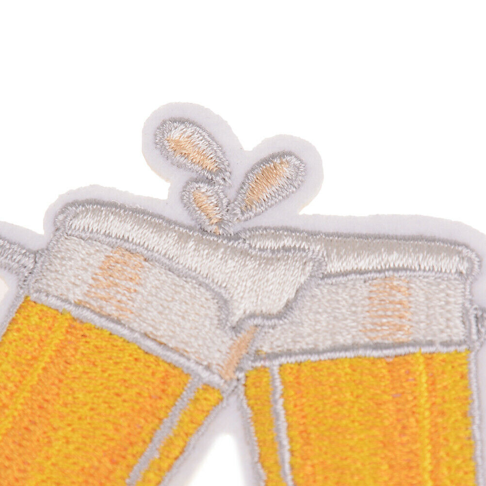 diy embroidery beer badge iron on patch for clothes stickers fabr.l8