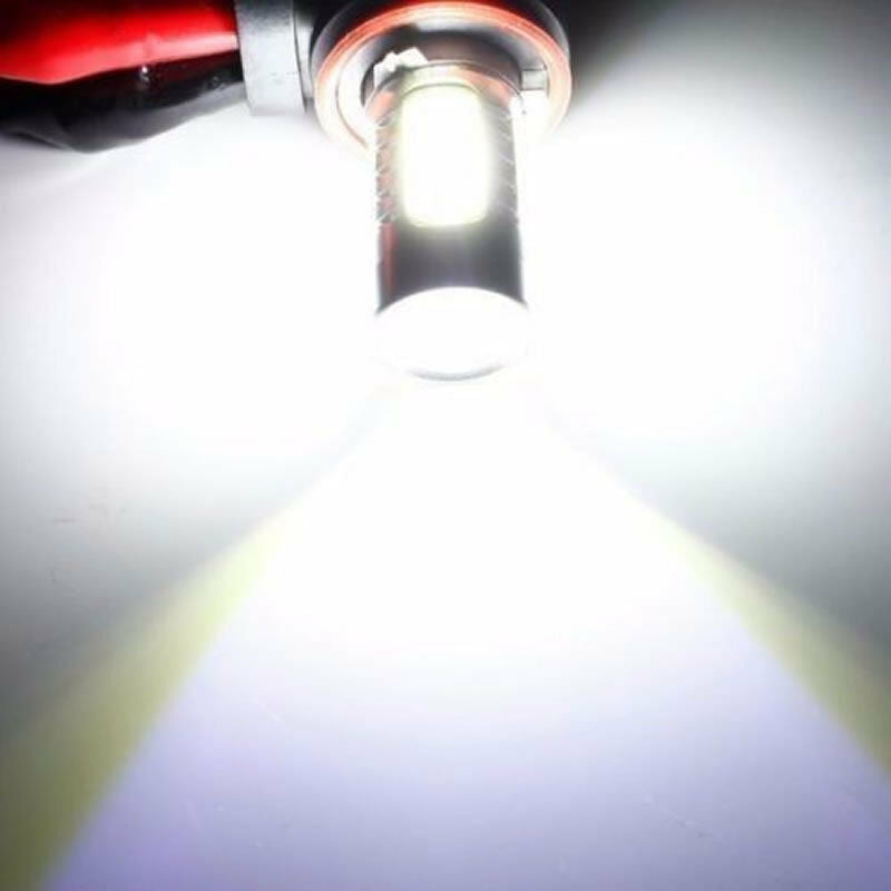 2pcs HID White H11 H8 COB LED Bulbs Fog Lights + Canbus Decoders Error Free