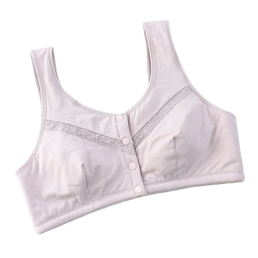 Women Front Closure Vest Bra Comfort Full Coverage Bra Light Purple XL