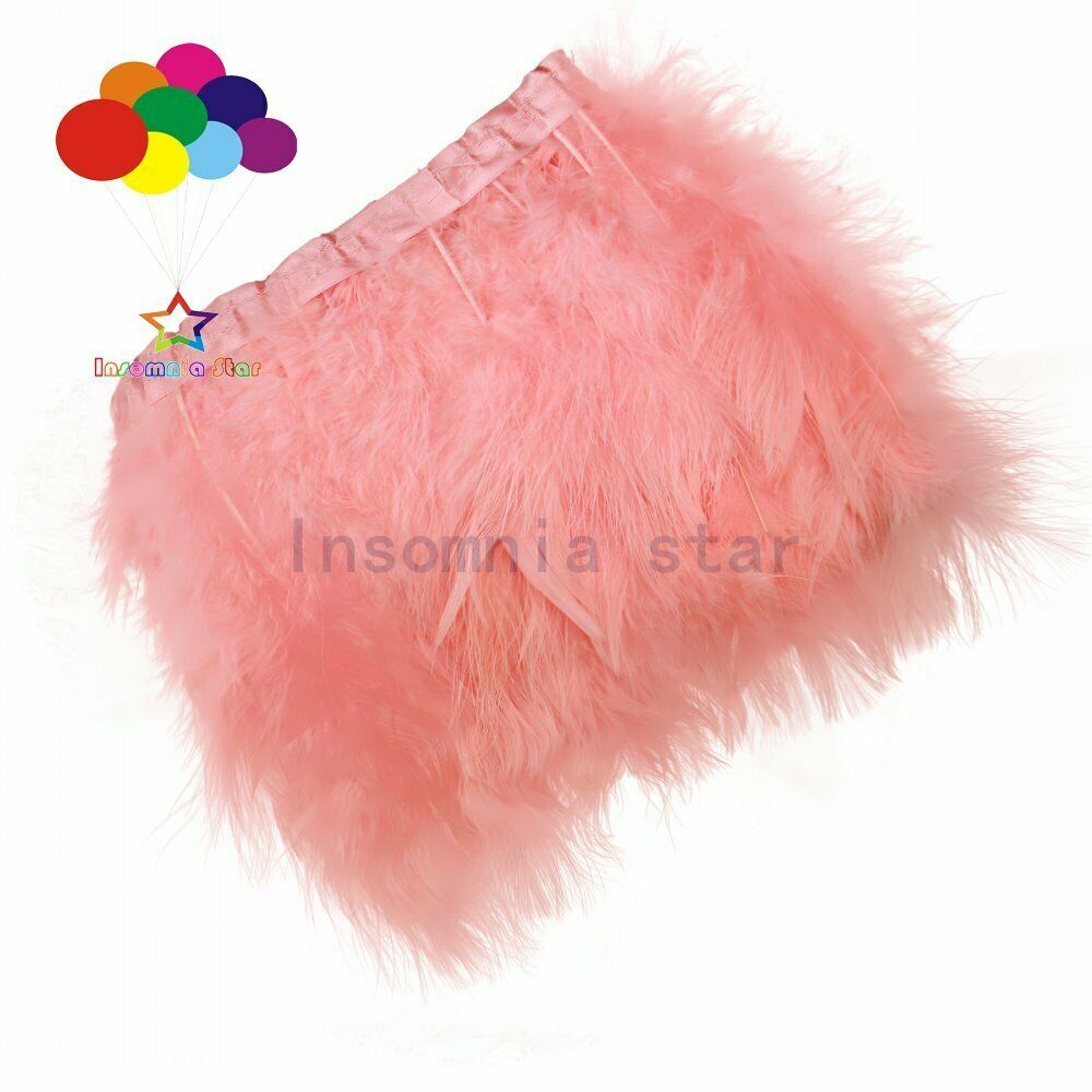 light watermelon red 2 Meters Fluffy Turkish Marabou Feather Ribbon Lace Trim