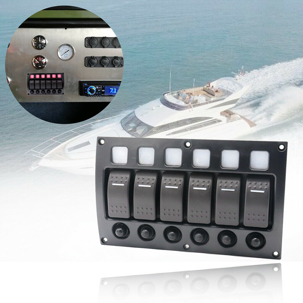 1 Piece Control Panel 6 Gear Red LED Rocker Switch Panel Switching Capacity: 20A