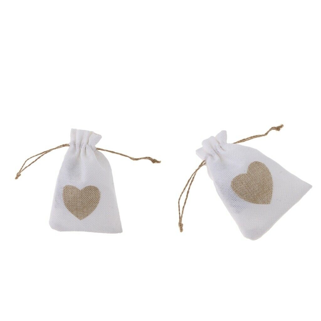 20pcs Drawstring Pouches Gift Bags Natural Linen Sacks