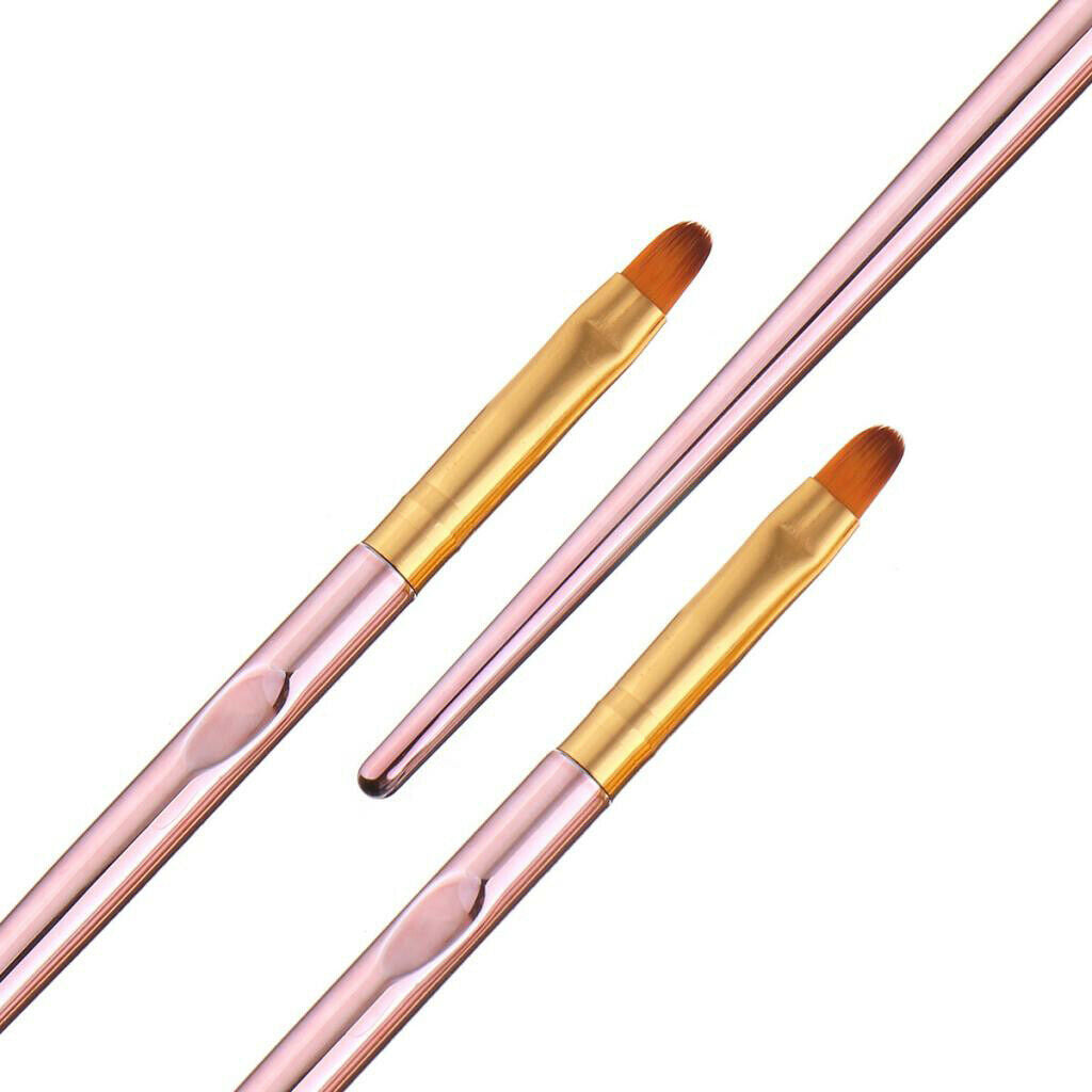 3Pcs Flat UV Gel Brushes Nail Art DIY Acrylic Painting Brush Manicure Tools