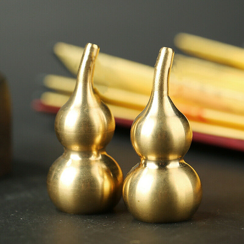 Mini Portable Brass Gourd Traditional Decor Ornament Statue Keychain Pend.l8