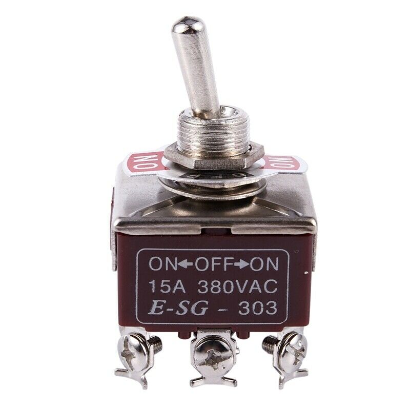 3PDT On/Off/On 3 Postion 9 Screw Terminals Toggle Switch AC 250V 15A E1X5X5