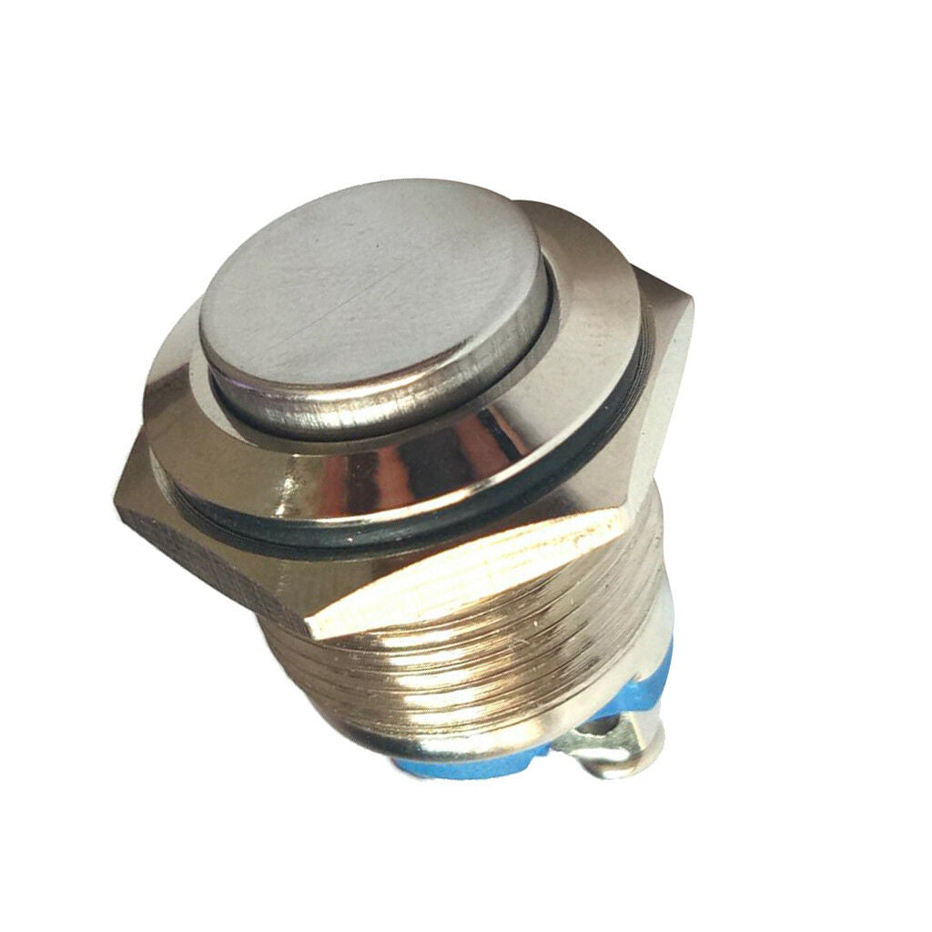 16mm High Round Waterproof Momentary Push Button Switch Copper Contact 1 ON
