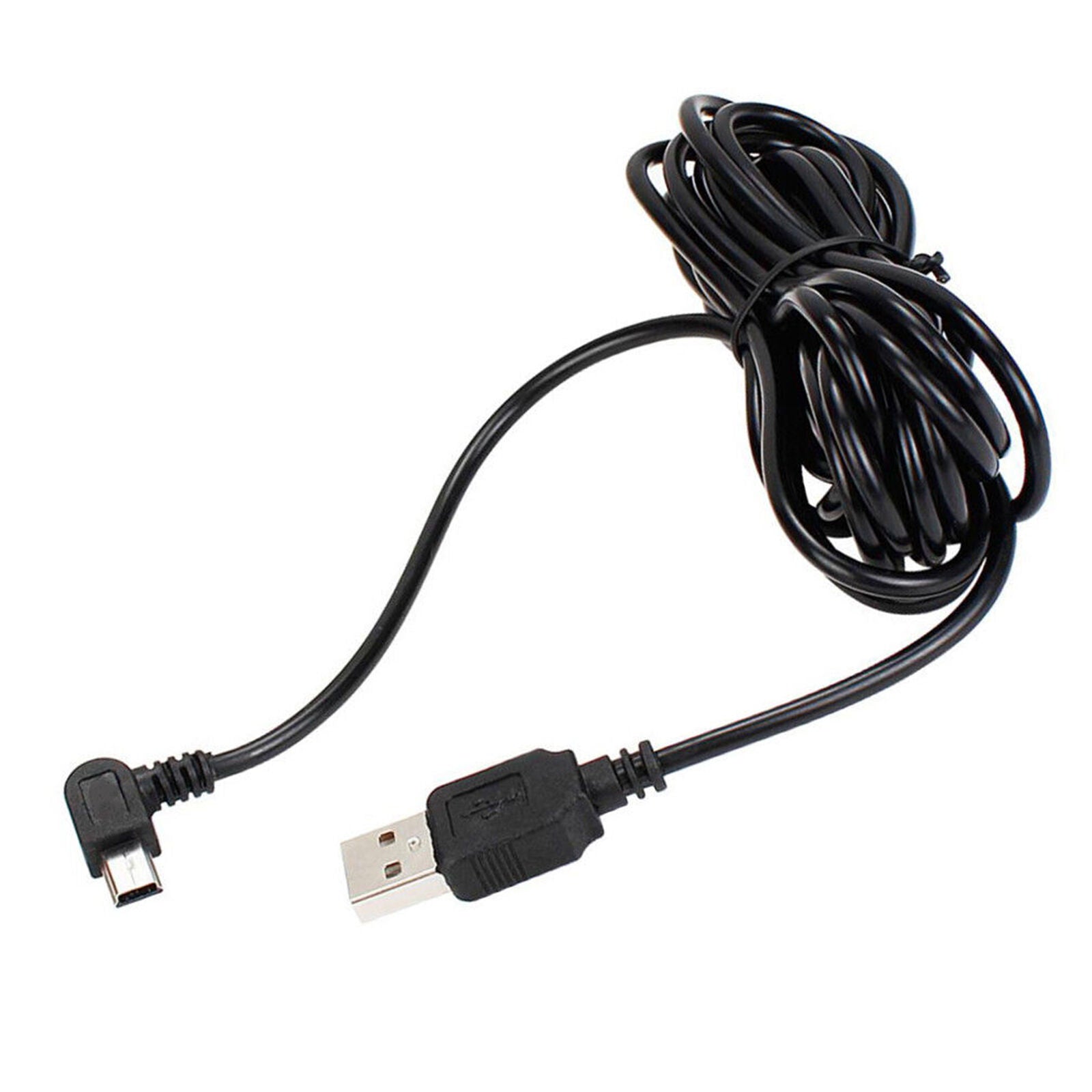 3.5M USB MINI 5Pin Right Angle Male to USB 2.0 A Male Plug Cable Lead Black Hot