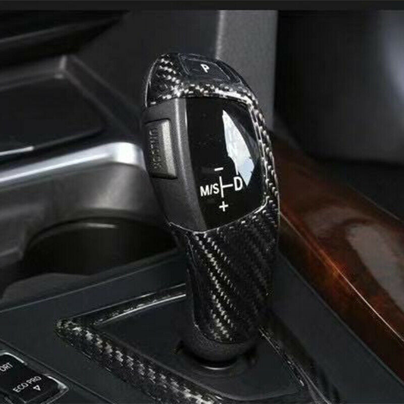 For BMW X3 X4 X5 X6 F20 F22 F30 F32 F10 Carbon Fiber Gear Shift Bezel Cover Trim