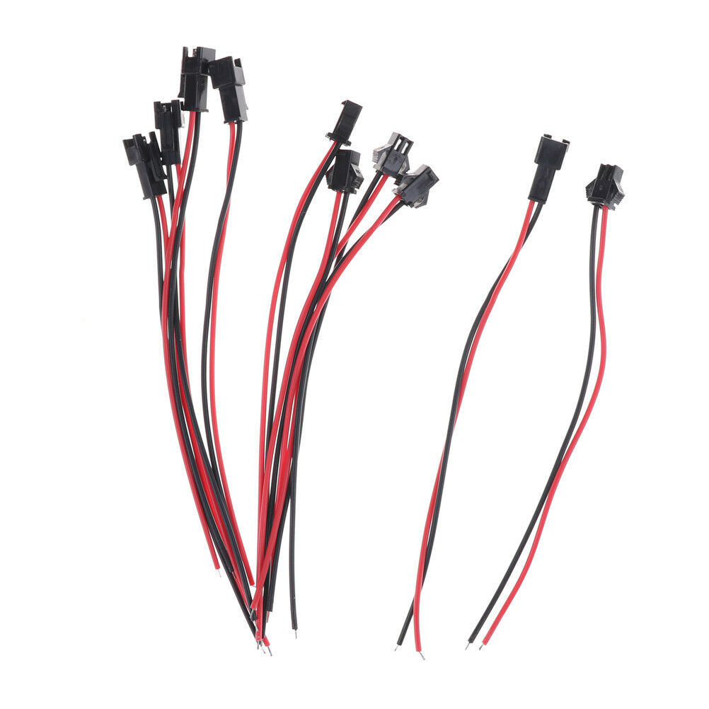 10pc 2Pin Wire Lead Battery Connector Adapter LED Strip Connectors Cable 1.l8