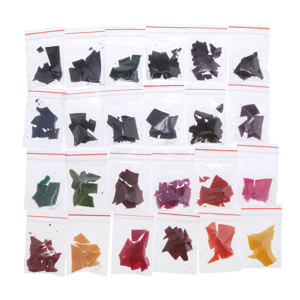 Selection of 24 Colored Soy Candles Wax Dye Chips for Making