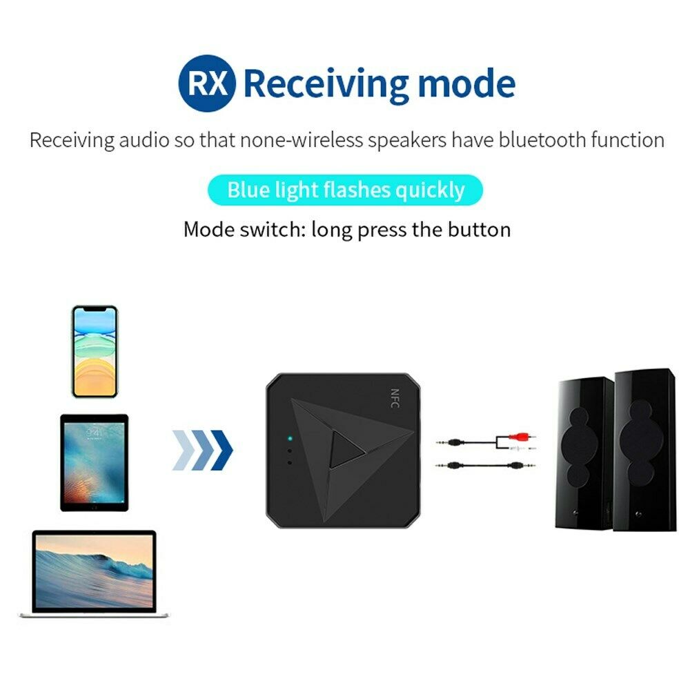 2 In 1 Bluetooth 5.0 Audio Transmitter Receiver 3.5mm Aux RCA Audio Adapter CA