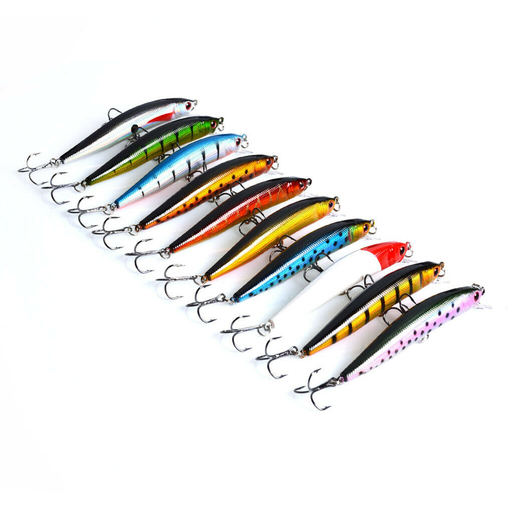 48pcs Mixed Fishing Lures Minnow Hard Bait Life-like Bass Tackle Swimbait