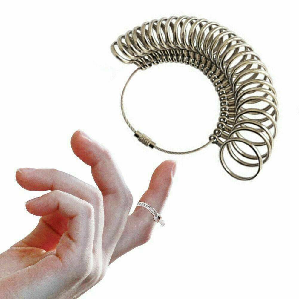 Metal Sliver Ring Sizer Guage Mandrel Finger Sizing Measure Stick Standard Tool