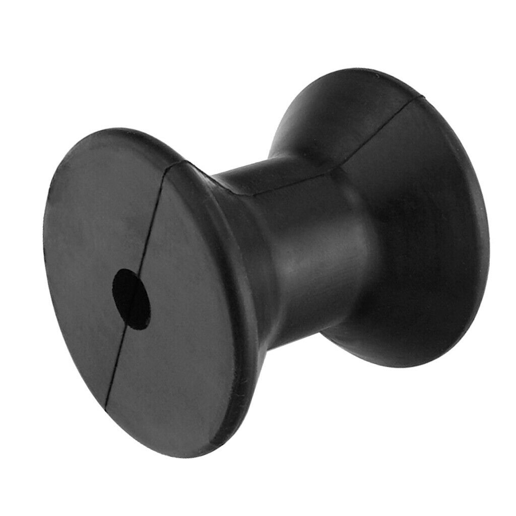 2Pc Black 3 Inch Mounting Width Boat Trailer Black Molded Rubber Bow Stop Roller