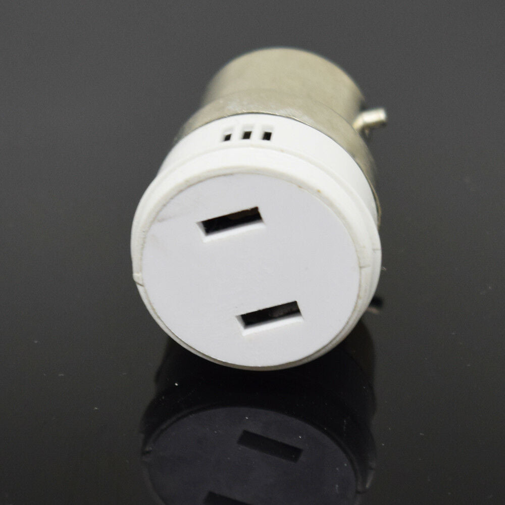 10pcs B22 Male to US 2 Prong Holes Female Socket Halogen CFL Light Lamp Adapter