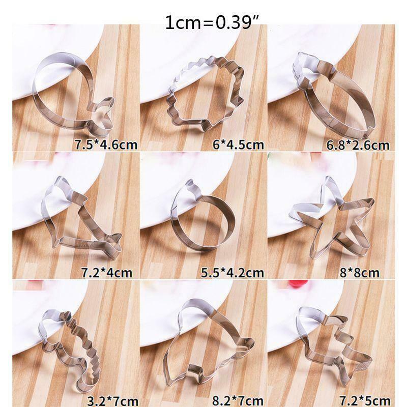 Ocean Creature Mermaid Cookie Cutters Set - 9 PCS Shark Cookie Cutters Molds