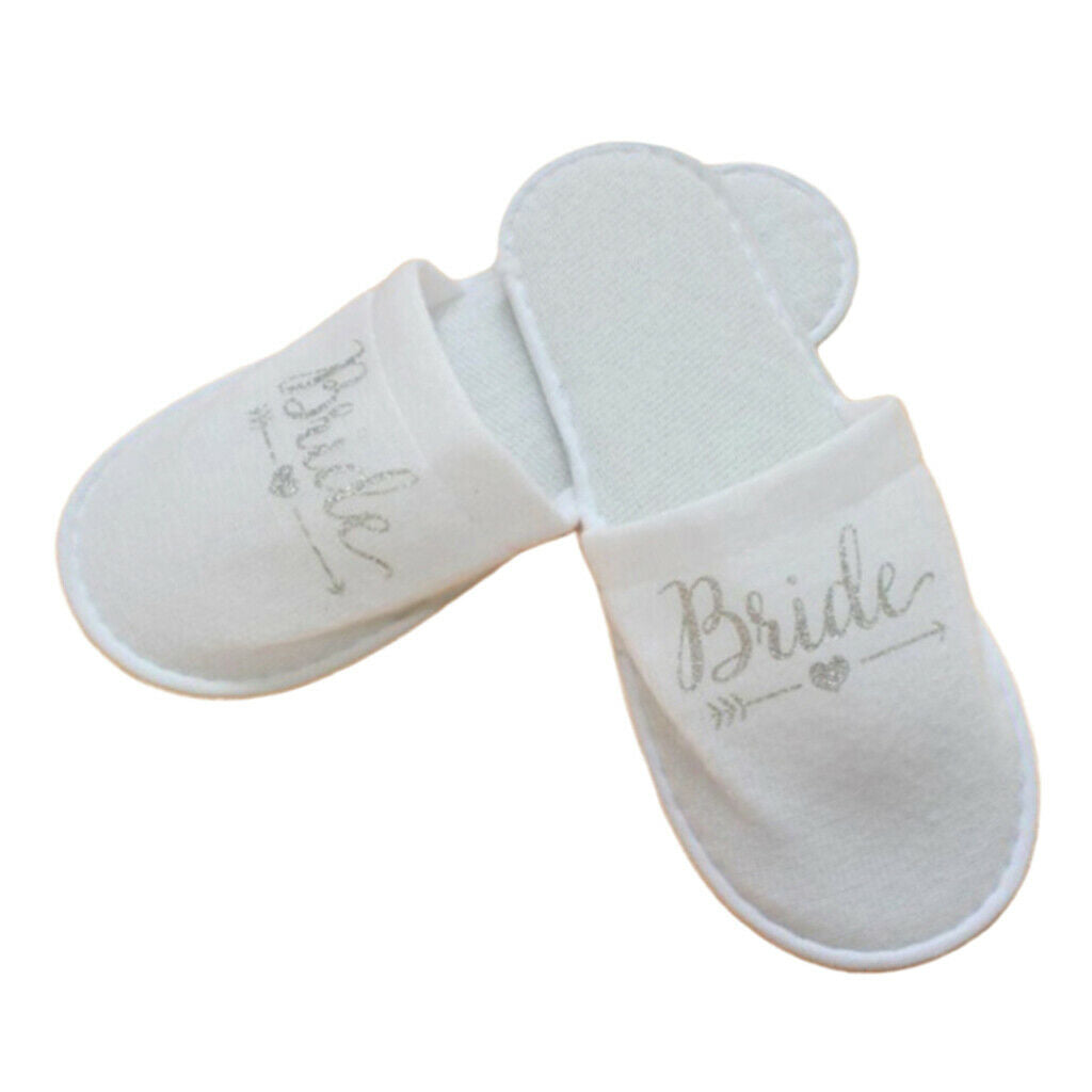 2-Pairs Lightweight Disposable Close Toe Wedding Bride Slippers Party Favor