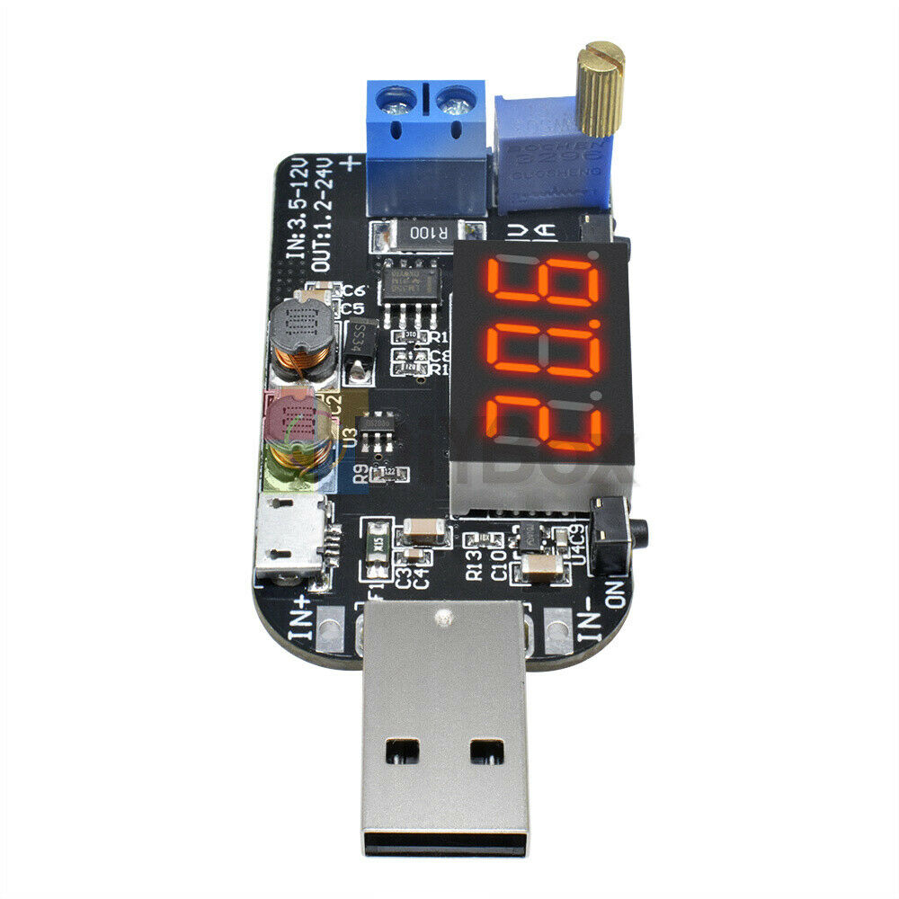 15W USB Adjustable Step Up Down Voltage Power Supply Module 5V to 1V 12V 24V