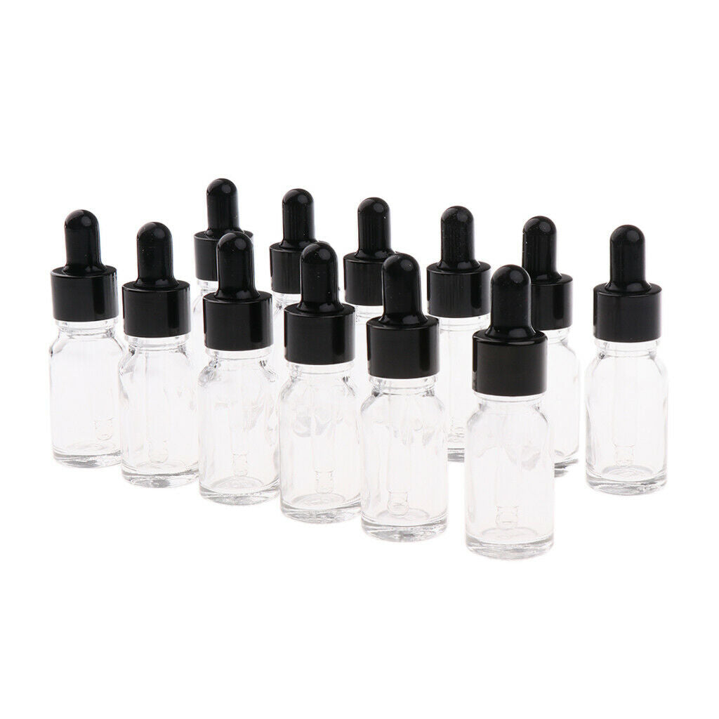5ml 10 ml Glass Bottles for Essential Oils--24 Pcs Empty Dropper Bottles with