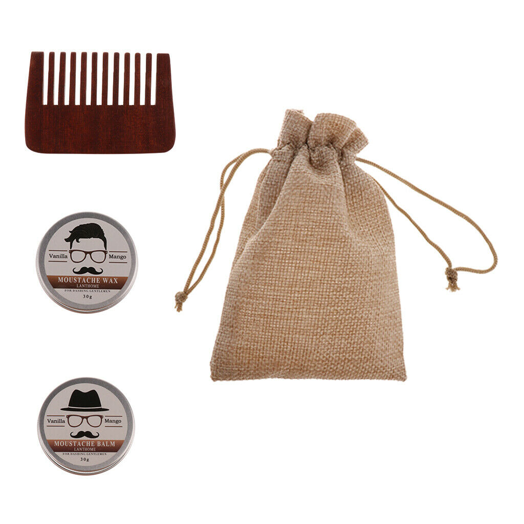 Beard Care Set  Beard Comb Antistatic + 2 Cans of Beard Balm - Beard Balm