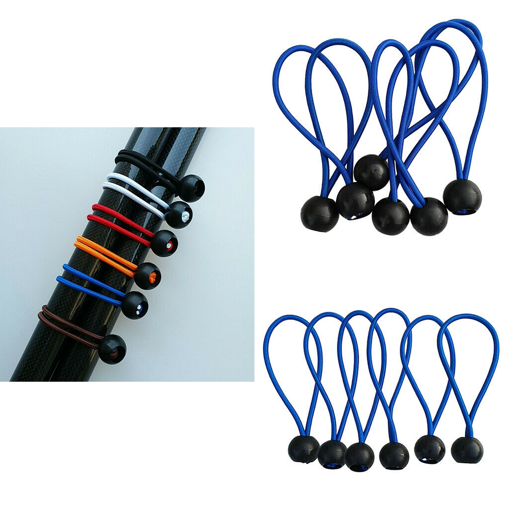 18 Pieces Durable Premium 4'' Ball Bungee Camping Stretch Accessories Blue