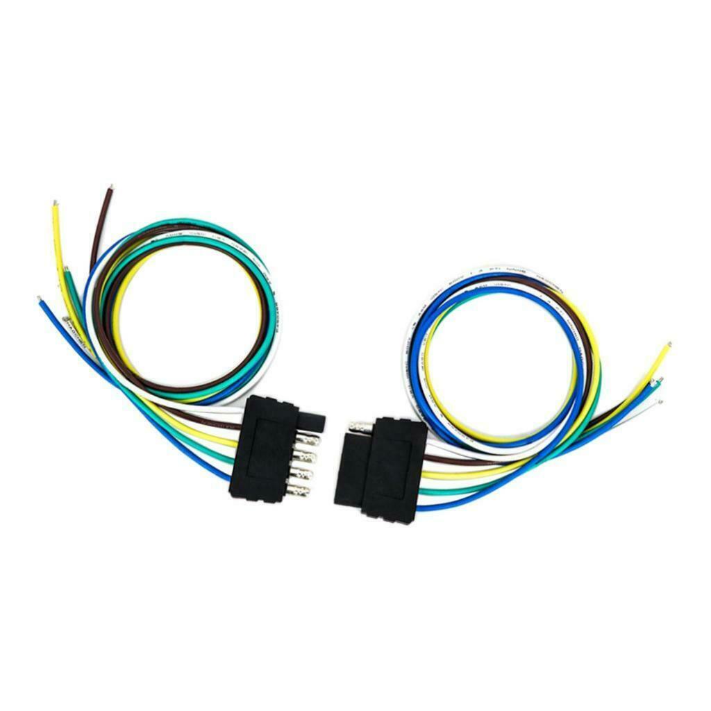 5-Pin Trailer Plug Sockets Trailer 5x18AWG Extension Cable for Caravans
