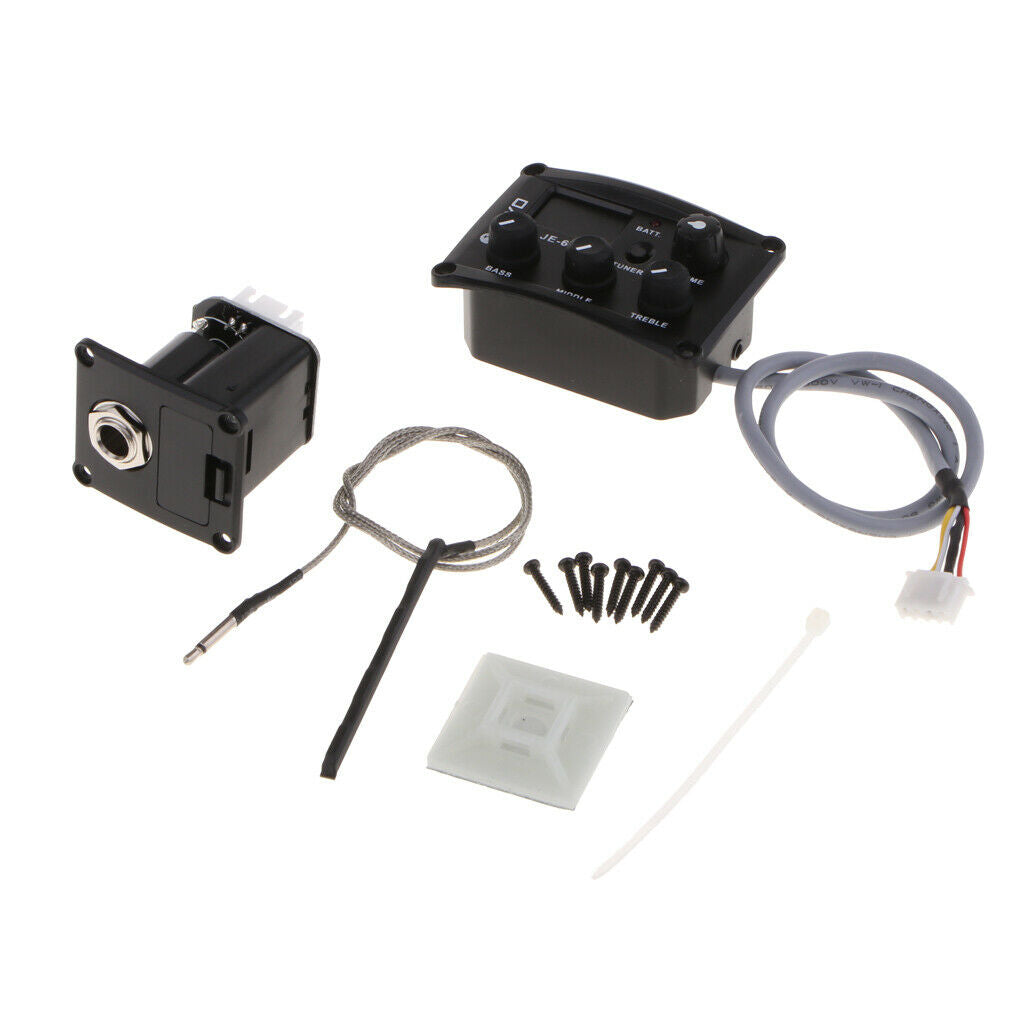3 Band Ukulele Preamp Piezo Pickup EQ Equalizer Tuner