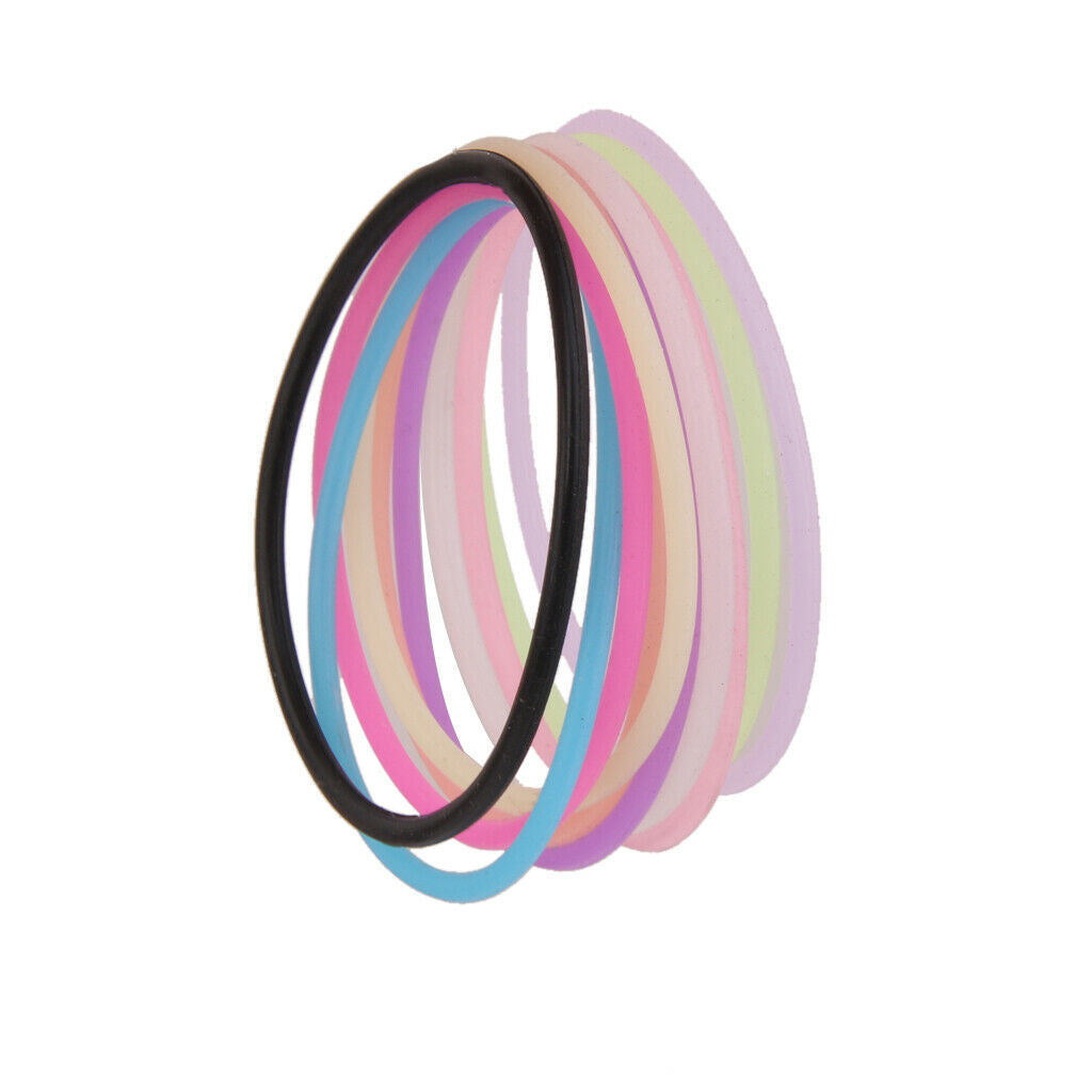 10pcs Elastic Silicone Hair Rope Bracelet Bangles - Mixed Colors