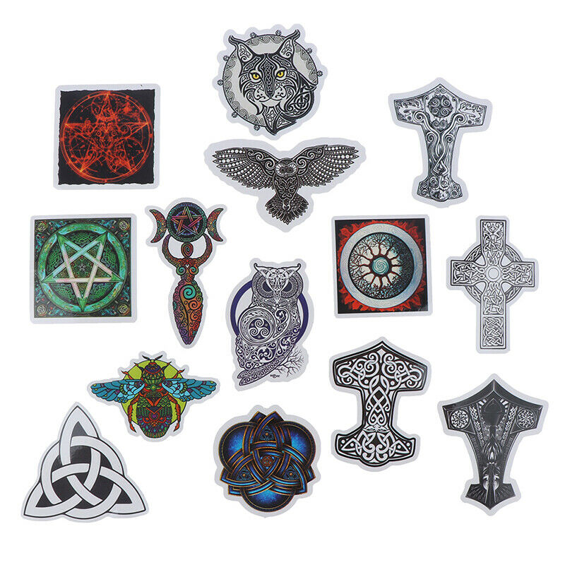 50pc Magic Tatoo Symbols Amulet Stickers For Motorcycle Luggage Skateboard JsBD