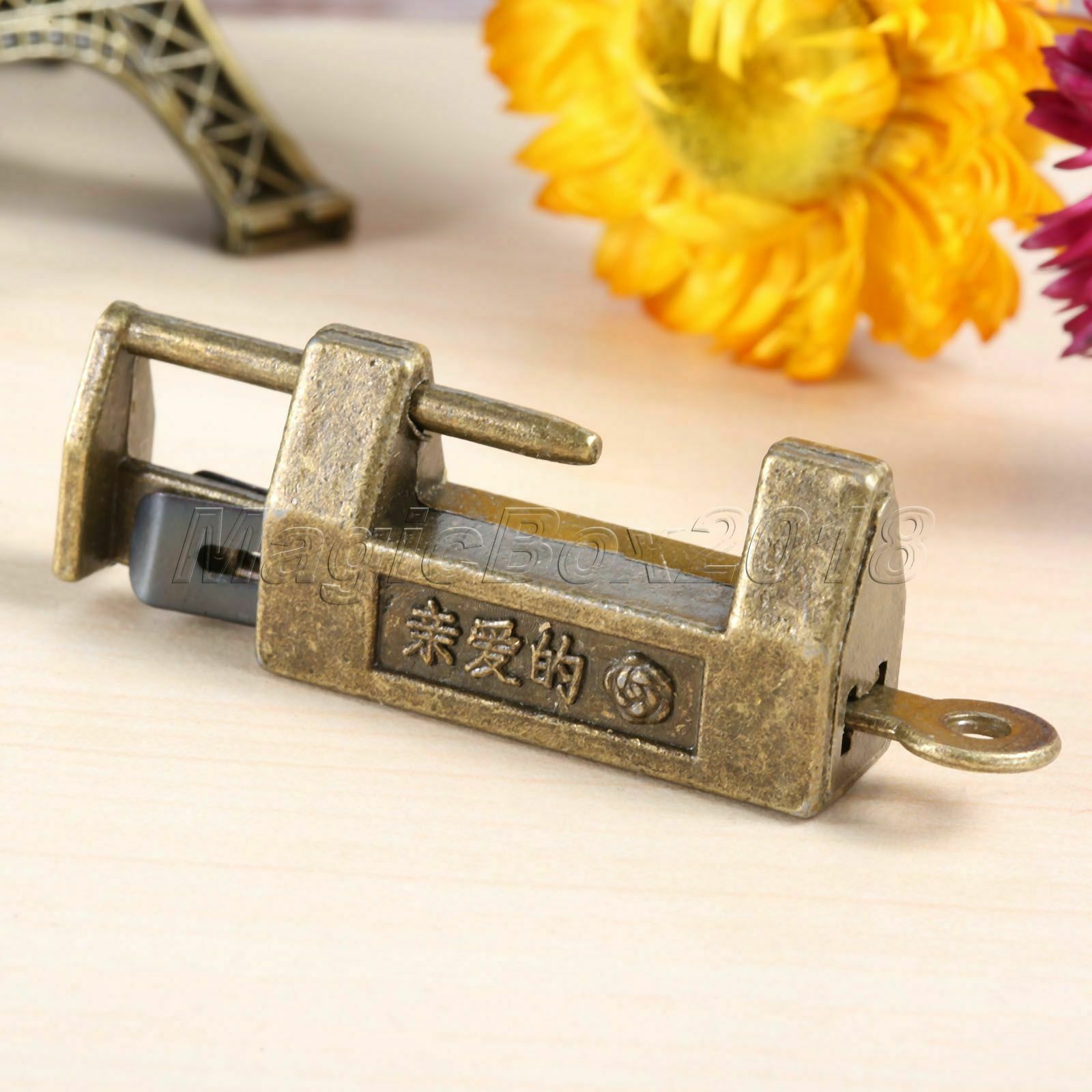 Classic Old Chinese Love Word Padlock Jewelry Box Drawer Lock Dressing Box Decor
