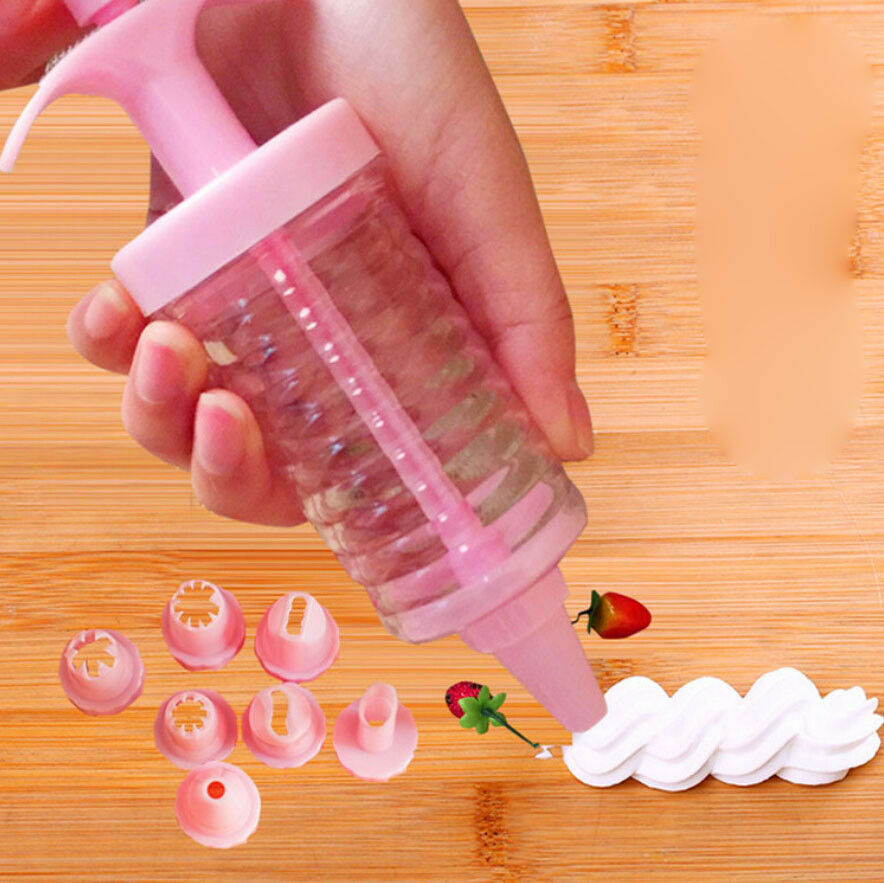 8x Cake Decor Nozzle Icing Baking Piping Bakes Cooking Syringe Piping Sweet set