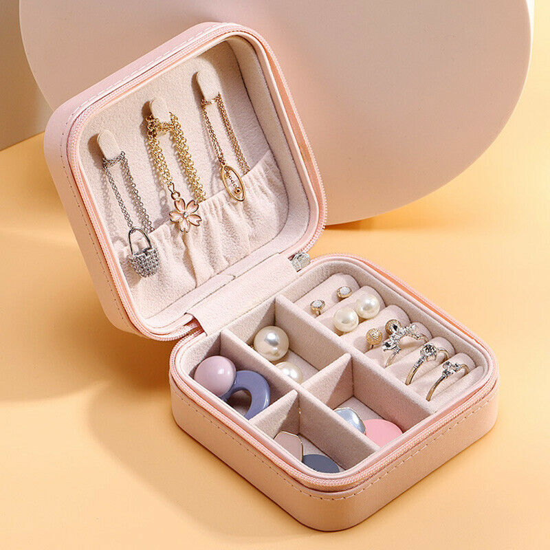 Leather Box Organizer Portable Travel Jewellery Case Ornament Case Storage HN US