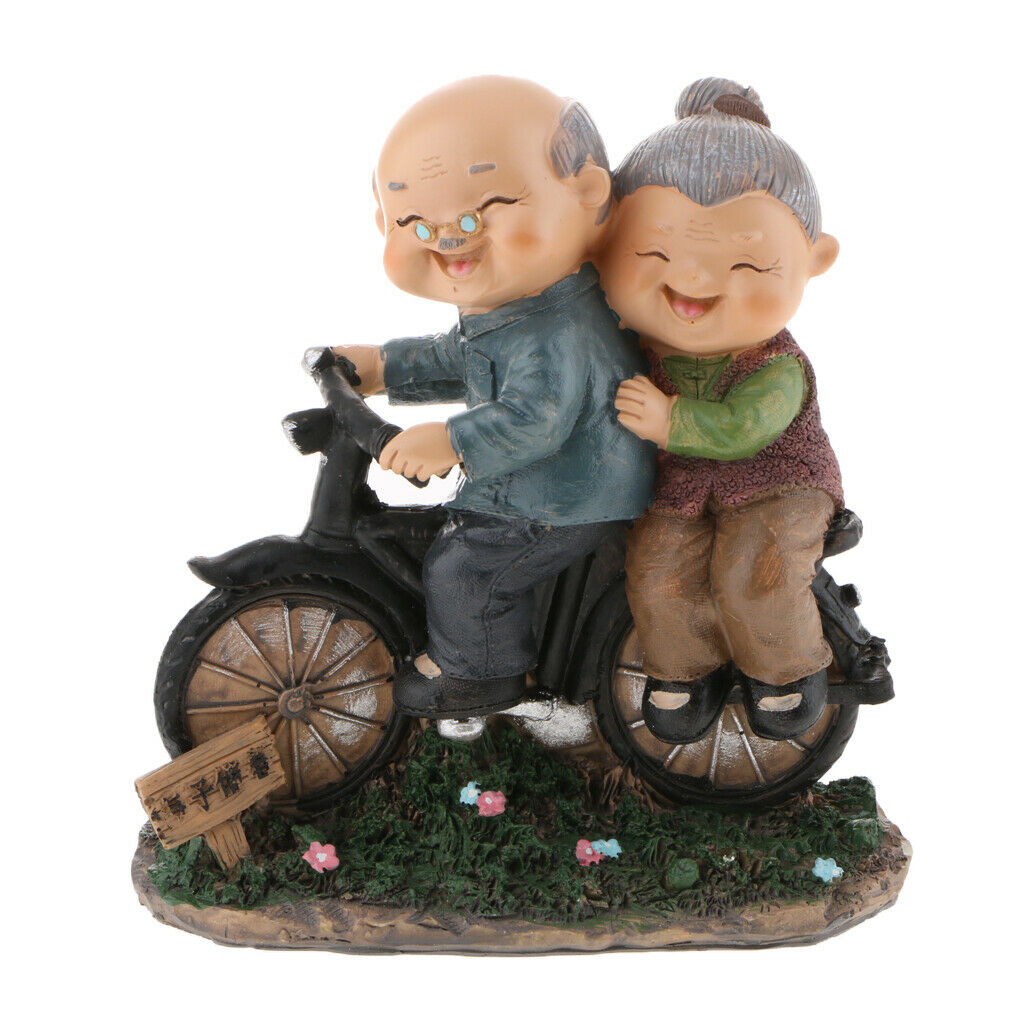 Old Couple Ornament Old Man Granny Home Decoration 08 Bicycle Couple
