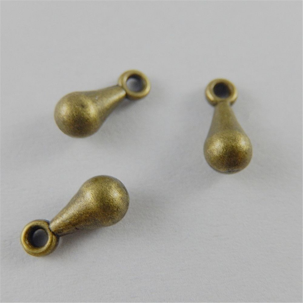 150 PCS Retro Bronze Mini Bowling Bottle Charm Alloy Pendant Jewelry Craft 9*4mm